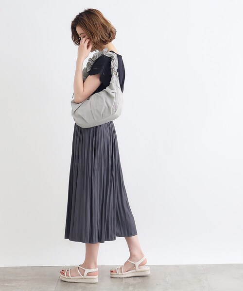 grove（グローブ）の「◆ギャザーフリルリボンムーンショルダー（ショルダーバッグ・レディース・ライトベージュ/ブラック/チャコールグレー/ライトグレー/シルバー系その他5・00）」の16枚目の写真