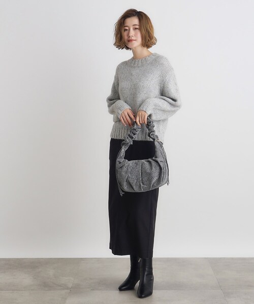 grove（グローブ）の「◆ギャザーフリルリボンムーンショルダー（ショルダーバッグ・レディース・ライトベージュ/ブラック/チャコールグレー/ライトグレー/シルバー系その他5・00）」の19枚目の写真