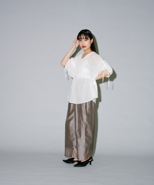 terrace(テラス)の「シアーリヨセルスリータックパンツ(チノパンツ・レディース・オレンジ/オフホワイト/グレー/ブラック/グリーン・MEDIUM)」の20枚目の写真
