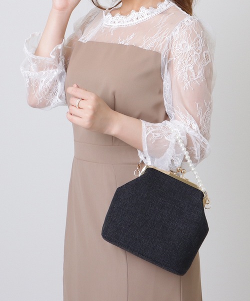 Lace Ladies(レースレディース)の「パール ストラップ付き 3WAY コンパクト がま口 バッグ(クラッチバッグ・レディース・ブルー/アイボリー/ブラック・FREE)」の21枚目の写真