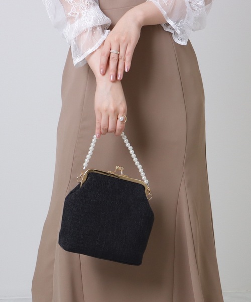 Lace Ladies(レースレディース)の「パール ストラップ付き 3WAY コンパクト がま口 バッグ(クラッチバッグ・レディース・ブルー/アイボリー/ブラック・FREE)」の22枚目の写真