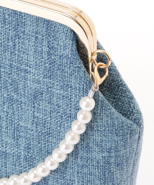 Lace Ladies(レースレディース)の「パール ストラップ付き 3WAY コンパクト がま口 バッグ(クラッチバッグ・レディース・ブルー/アイボリー/ブラック・FREE)」の11枚目の写真