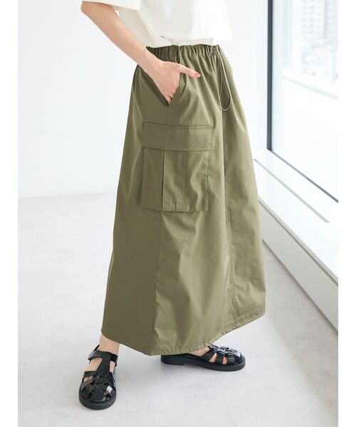 CRAFT STANDARD BOUTIQUE(クラフトスタンダードブティック)の「カーゴバルーンナロースカート(スカート・レディース・カーキ/チャコールグレー/グレイッシュベージュ・FREE)」の6枚目の写真