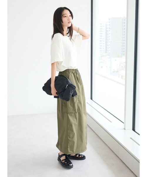 CRAFT STANDARD BOUTIQUE(クラフトスタンダードブティック)の「カーゴバルーンナロースカート(スカート・レディース・カーキ/チャコールグレー/グレイッシュベージュ・FREE)」の13枚目の写真