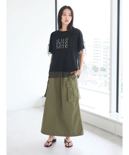 CRAFT STANDARD BOUTIQUE(クラフトスタンダードブティック)の「カーゴバルーンナロースカート(スカート・レディース・カーキ/チャコールグレー/グレイッシュベージュ・FREE)」の16枚目の写真