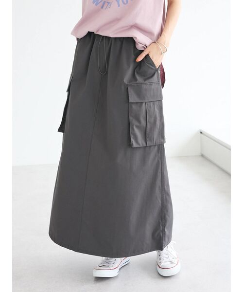 CRAFT STANDARD BOUTIQUE(クラフトスタンダードブティック)の「カーゴバルーンナロースカート(スカート・レディース・カーキ/チャコールグレー/グレイッシュベージュ・FREE)」の17枚目の写真