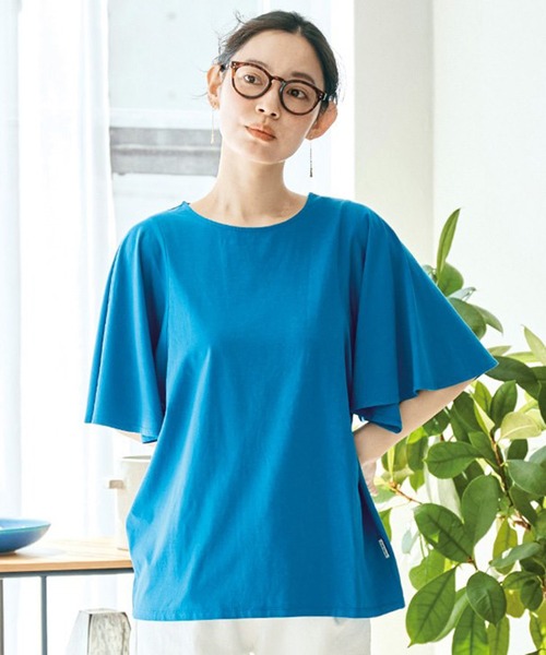 and myera（アンド マイラ）の「ａｎｄ　ｍｙｅｒａ　フレア袖のＴシャツ（Tシャツ/カットソー・レディース・ネイビー/ブルー/チャコールグレー・X-LARGE/LARGE/MEDIUM/SMALL）」の3枚目の写真