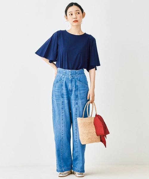 and myera（アンド マイラ）の「ａｎｄ　ｍｙｅｒａ　フレア袖のＴシャツ（Tシャツ/カットソー・レディース・ネイビー/ブルー/チャコールグレー・X-LARGE/LARGE/MEDIUM/SMALL）」の13枚目の写真