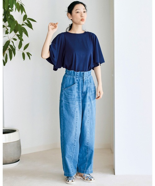 and myera（アンド マイラ）の「ａｎｄ　ｍｙｅｒａ　フレア袖のＴシャツ（Tシャツ/カットソー・レディース・ネイビー/ブルー/チャコールグレー・X-LARGE/LARGE/MEDIUM/SMALL）」の12枚目の写真