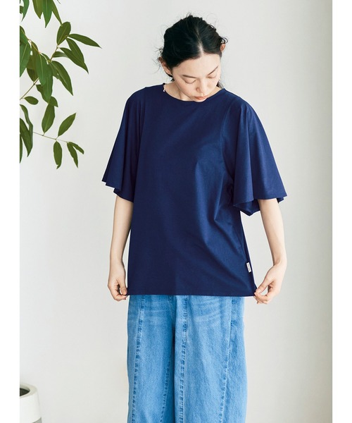 and myera（アンド マイラ）の「ａｎｄ　ｍｙｅｒａ　フレア袖のＴシャツ（Tシャツ/カットソー・レディース・ネイビー/ブルー/チャコールグレー・X-LARGE/LARGE/MEDIUM/SMALL）」の8枚目の写真