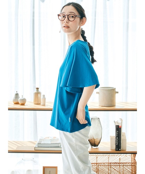 and myera（アンド マイラ）の「ａｎｄ　ｍｙｅｒａ　フレア袖のＴシャツ（Tシャツ/カットソー・レディース・ネイビー/ブルー/チャコールグレー・X-LARGE/LARGE/MEDIUM/SMALL）」の20枚目の写真