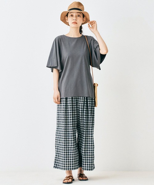 and myera（アンド マイラ）の「ａｎｄ　ｍｙｅｒａ　フレア袖のＴシャツ（Tシャツ/カットソー・レディース・ネイビー/ブルー/チャコールグレー・X-LARGE/LARGE/MEDIUM/SMALL）」の5枚目の写真