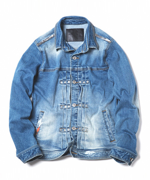 DOWBL（ダブル）の「ストレッチブラストジーンJKT（デニムジャケット・メンズ・インディゴブルー/ライトインディゴブルー・42/44/46）」の3枚目の写真
