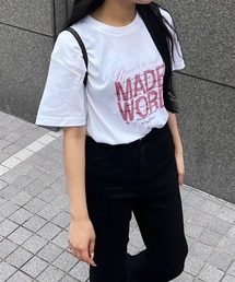 英字デザイン半袖Tシャツ