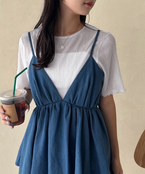 one after another NICE CLAUP(ワンアフターアナザーナイスクラップ)の「【ZOZO限定商品】ラメプリーツシアートップス(Tシャツ/カットソー・レディース・ブラック/シルバー/ピンク/ホワイト・FREE)」の15枚目の写真
