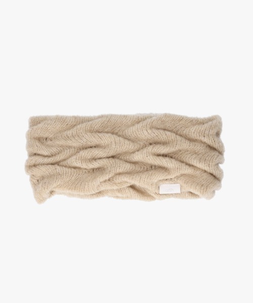 arth(アース)の「arth Wave Knit Headband / アース(ニットキャップ/ビーニー・レディース・ダークグレー/ピンク/ライトベージュ・FREE)」の3枚目の写真