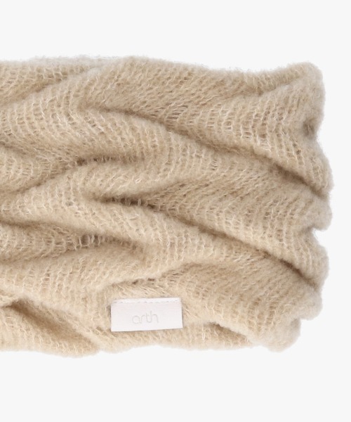 arth(アース)の「arth Wave Knit Headband / アース(ニットキャップ/ビーニー・レディース・ダークグレー/ピンク/ライトベージュ・FREE)」の10枚目の写真