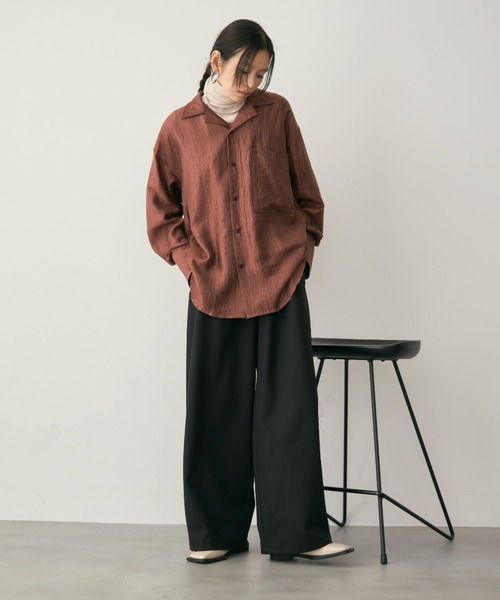 DFFUR.（ディフル）の「ニュアンスサテンオープンカラーシャツ