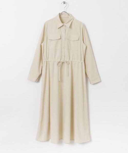 ITEMS URBANRESEARCH（アイテムズ アーバンリサーチ）の「ピケロングシャツワンピース（ワンピース・レディース・グレー系その他/ネイビー/モカ・FREE）」の7枚目の写真