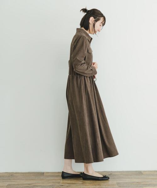 ITEMS URBANRESEARCH（アイテムズ アーバンリサーチ）の「ピケロングシャツワンピース（ワンピース・レディース・グレー系その他/ネイビー/モカ・FREE）」の10枚目の写真