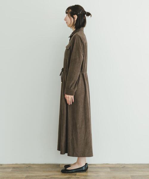 ITEMS URBANRESEARCH（アイテムズ アーバンリサーチ）の「ピケロングシャツワンピース（ワンピース・レディース・グレー系その他/ネイビー/モカ・FREE）」の13枚目の写真