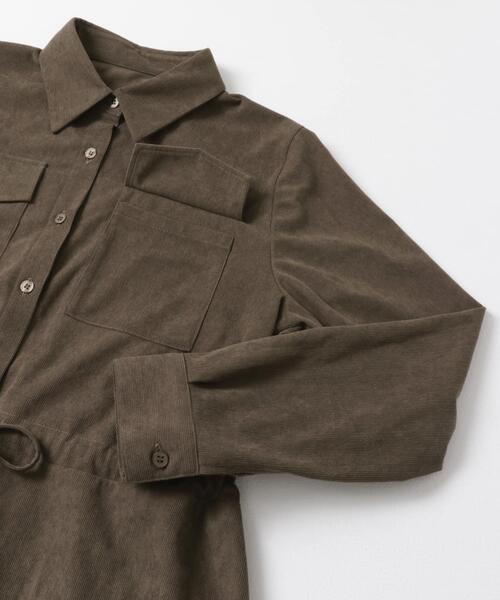 ITEMS URBANRESEARCH（アイテムズ アーバンリサーチ）の「ピケロングシャツワンピース（ワンピース・レディース・グレー系その他/ネイビー/モカ・FREE）」の16枚目の写真