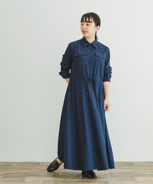 ITEMS URBANRESEARCH（アイテムズ アーバンリサーチ）の「ピケロングシャツワンピース（ワンピース・レディース・グレー系その他/ネイビー/モカ・FREE）」の17枚目の写真