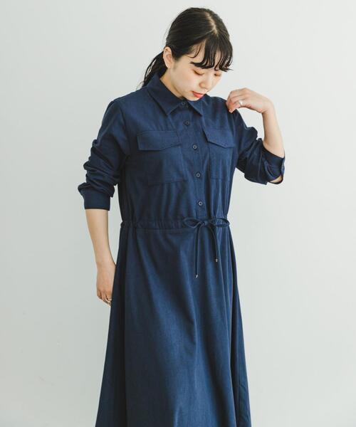 ITEMS URBANRESEARCH（アイテムズ アーバンリサーチ）の「ピケロングシャツワンピース（ワンピース・レディース・グレー系その他/ネイビー/モカ・FREE）」の19枚目の写真