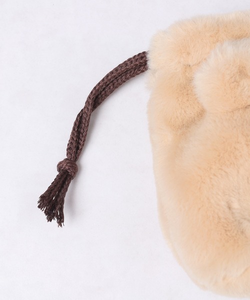 もふもふアニマルフェイス/巾着（ポーチ）｜Flowering（フラワーリング