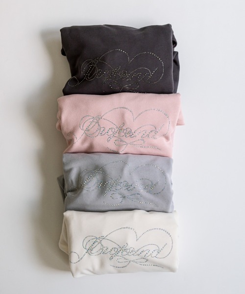 OLIVE des OLIVE（オリーブデオリーブ）の「きらきらビジュースウェット（Tシャツ/カットソー・レディース・チャコールグレー/オフホワイト/サックスブルー/ピンク・FREE）」の9枚目の写真