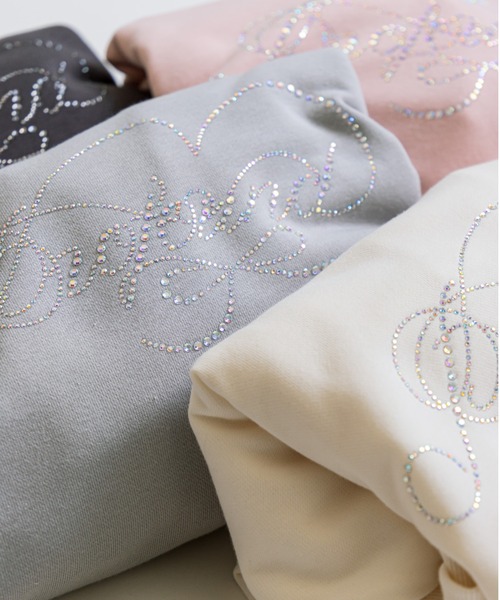 OLIVE des OLIVE（オリーブデオリーブ）の「きらきらビジュースウェット（Tシャツ/カットソー・レディース・チャコールグレー/オフホワイト/サックスブルー/ピンク・FREE）」の10枚目の写真