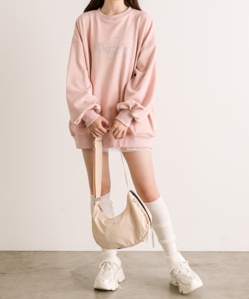 OLIVE des OLIVE（オリーブデオリーブ）の「きらきらビジュースウェット（Tシャツ/カットソー・レディース・チャコールグレー/オフホワイト/サックスブルー/ピンク・FREE）」の18枚目の写真