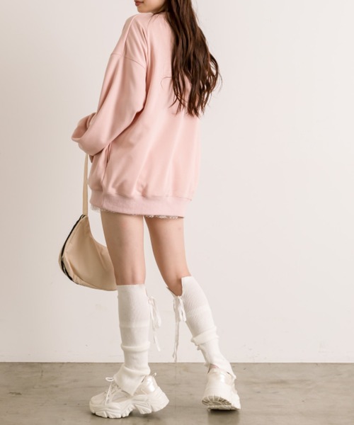 OLIVE des OLIVE（オリーブデオリーブ）の「きらきらビジュースウェット（Tシャツ/カットソー・レディース・チャコールグレー/オフホワイト/サックスブルー/ピンク・FREE）」の16枚目の写真