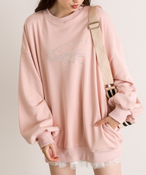 OLIVE des OLIVE（オリーブデオリーブ）の「きらきらビジュースウェット（Tシャツ/カットソー・レディース・チャコールグレー/オフホワイト/サックスブルー/ピンク・FREE）」の21枚目の写真