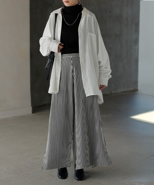 HUG.U(ハグユー)の「シフォンガウチョパンツ(その他パンツ・レディース・グレー系その他/ブラック系その他/マジェンタ/ブラック系その他2/グレー×ホワイト/グリーン系その他/ブルー系その他/ロイヤルブルー/ダークグレー/レッド系その他/ブラック×ホワイト・L/M/2XL/XL)」の1枚目の写真