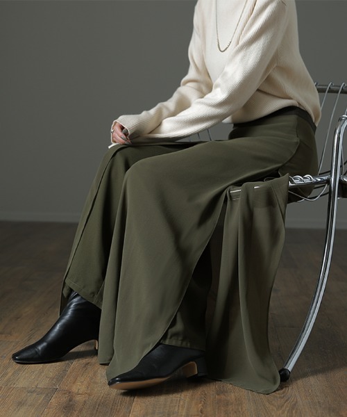 HUG.U(ハグユー)の「シフォンガウチョパンツ(その他パンツ・レディース・グレー系その他/ブラック系その他/マジェンタ/ブラック系その他2/グレー×ホワイト/グリーン系その他/ブルー系その他/ロイヤルブルー/ダークグレー/レッド系その他/ブラック×ホワイト・L/M/2XL/XL)」の7枚目の写真