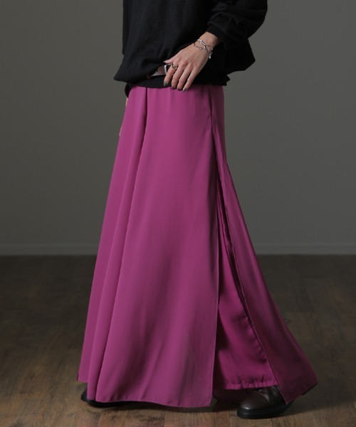 HUG.U(ハグユー)の「シフォンガウチョパンツ(その他パンツ・レディース・グレー系その他/ブラック系その他/マジェンタ/ブラック系その他2/グレー×ホワイト/グリーン系その他/ブルー系その他/ロイヤルブルー/ダークグレー/レッド系その他/ブラック×ホワイト・L/M/2XL/XL)」の11枚目の写真