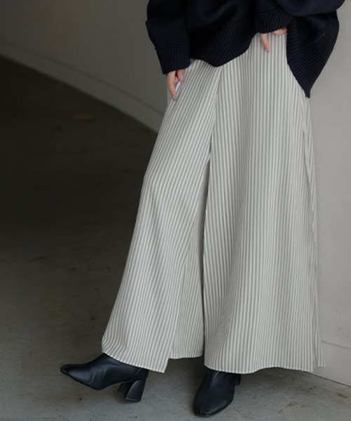 HUG.U(ハグユー)の「シフォンガウチョパンツ(その他パンツ・レディース・グレー系その他/ブラック系その他/マジェンタ/ブラック系その他2/グレー×ホワイト/グリーン系その他/ブルー系その他/ロイヤルブルー/ダークグレー/レッド系その他/ブラック×ホワイト・L/M/2XL/XL)」の6枚目の写真