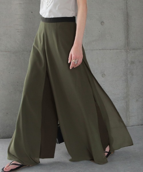 HUG.U(ハグユー)の「シフォンガウチョパンツ(その他パンツ・レディース・グレー系その他/ブラック系その他/マジェンタ/ブラック系その他2/グレー×ホワイト/グリーン系その他/ブルー系その他/ロイヤルブルー/ダークグレー/レッド系その他/ブラック×ホワイト・L/M/2XL/XL)」の18枚目の写真