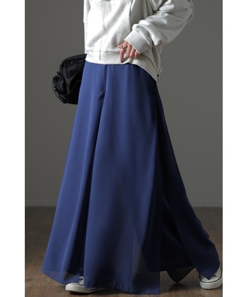 HUG.U(ハグユー)の「シフォンガウチョパンツ(その他パンツ・レディース・グレー系その他/ブラック系その他/マジェンタ/ブラック系その他2/グレー×ホワイト/グリーン系その他/ブルー系その他/ロイヤルブルー/ダークグレー/レッド系その他/ブラック×ホワイト・L/M/2XL/XL)」の15枚目の写真