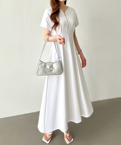 セール】前後2wayで楽しめる ウエストタックワンピース フロント