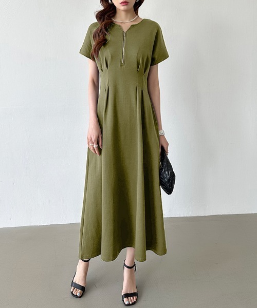 セール】前後2wayで楽しめる ウエストタックワンピース フロント