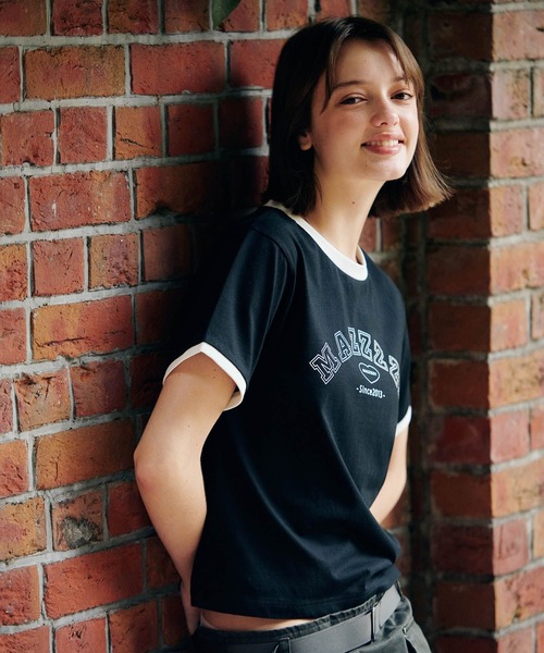 MAZZZZY(マジ―)の「MAZZZZY/カレッジロゴT(Tシャツ/カットソー・レディース・ホワイト/ブラック・FREE)」の9枚目の写真