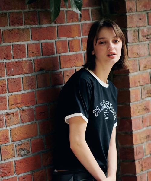 MAZZZZY(マジ―)の「MAZZZZY/カレッジロゴT(Tシャツ/カットソー・レディース・ホワイト/ブラック・FREE)」の10枚目の写真