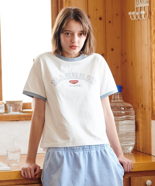 MAZZZZY(マジ―)の「MAZZZZY/カレッジロゴT(Tシャツ/カットソー・レディース・ホワイト/ブラック・FREE)」の19枚目の写真