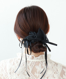 Three Four Time | ダブルリボンシフォンシュシュ【結婚式/パーティ/フォーマル/デイリー】(シュシュ)