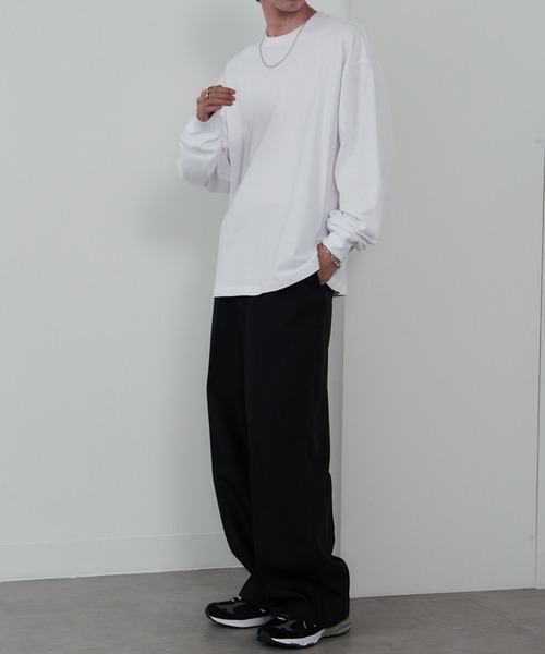 MAISON CLUB（メゾンクラブ）の「【MAISON CLUB】Over Size long sleeve Tee オーバーサイズロンTee（Tシャツ/カットソー・メンズ・ホワイト/ブラック・FREE）」の7枚目の写真