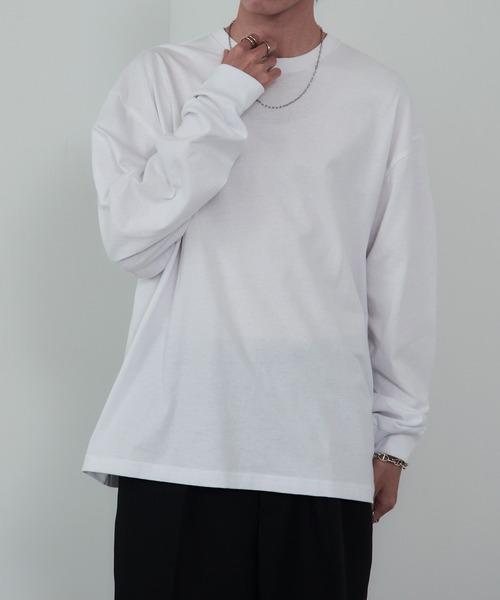MAISON CLUB（メゾンクラブ）の「【MAISON CLUB】Over Size long sleeve Tee オーバーサイズロンTee（Tシャツ/カットソー・メンズ・ホワイト/ブラック・FREE）」の3枚目の写真