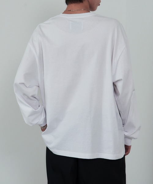 MAISON CLUB（メゾンクラブ）の「【MAISON CLUB】Over Size long sleeve Tee オーバーサイズロンTee（Tシャツ/カットソー・メンズ・ホワイト/ブラック・FREE）」の5枚目の写真
