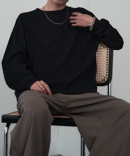 MAISON CLUB（メゾンクラブ）の「【MAISON CLUB】Over Size long sleeve Tee オーバーサイズロンTee（Tシャツ/カットソー・メンズ・ホワイト/ブラック・FREE）」の14枚目の写真